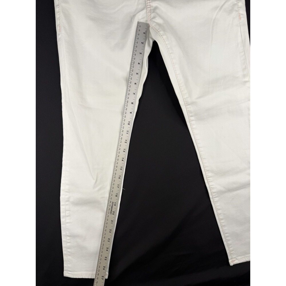 True Religion Jennie Curvy Mid Rise Super Skinny Jeans White Pink Stitch 30 - Picture 7 of 12